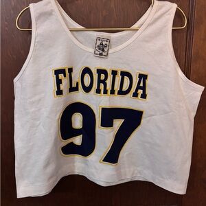 Vintage 90’s ‘Florida 97’ White Crop Top